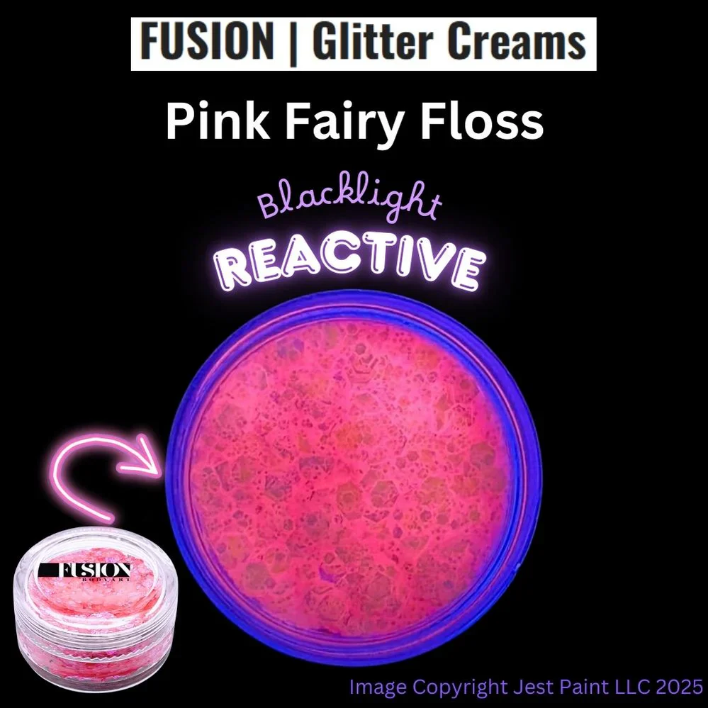 Fusion Body Art | Glitter Creams - Pink Fairy Floss 10ml - Image 2