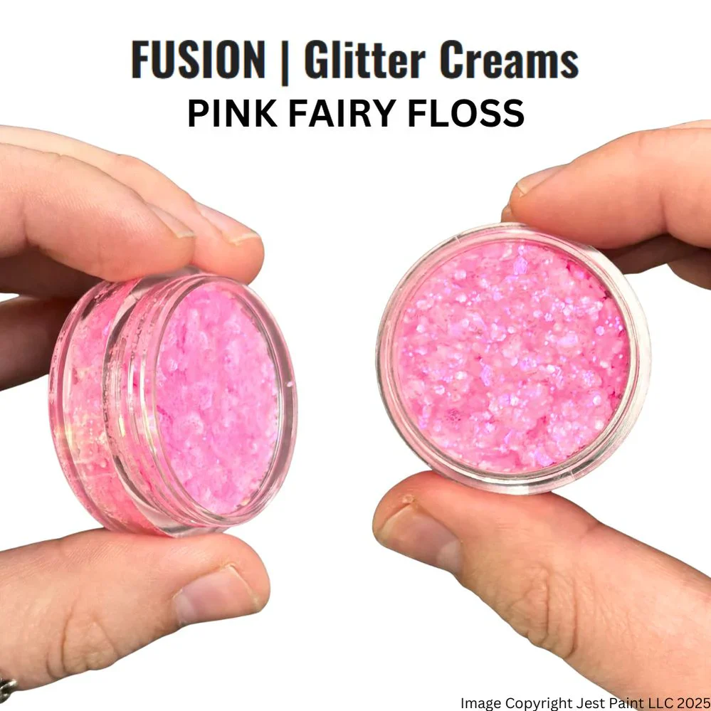 Fusion Body Art | Glitter Creams - Pink Fairy Floss 10ml - Image 3