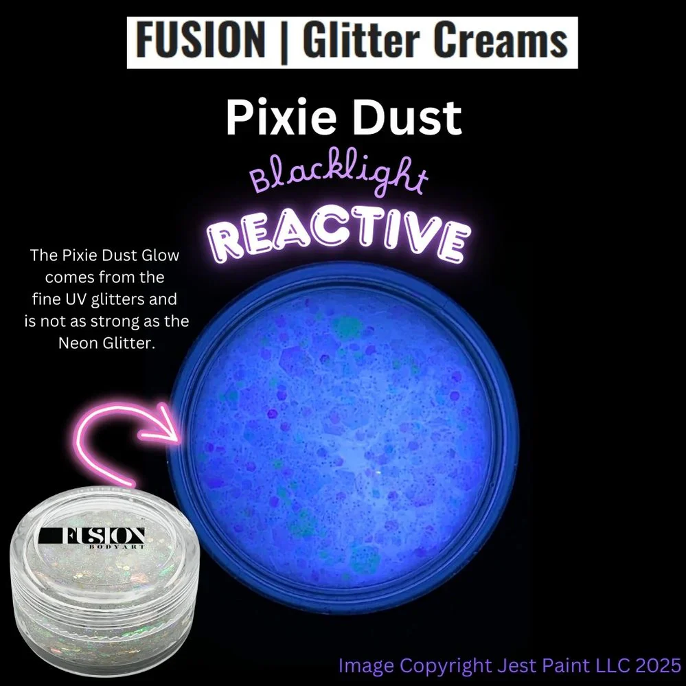 Fusion Body Art | Glitter Creams - Pixie Dust 10ml (UV Reactive) - Image 3