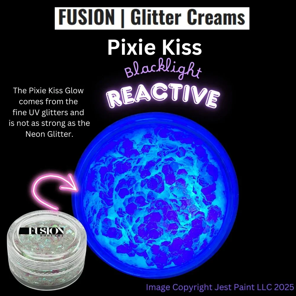 Fusion Body Art | Glitter Creams - Pixie Kiss 10ml (UV Reactive) - Image 4