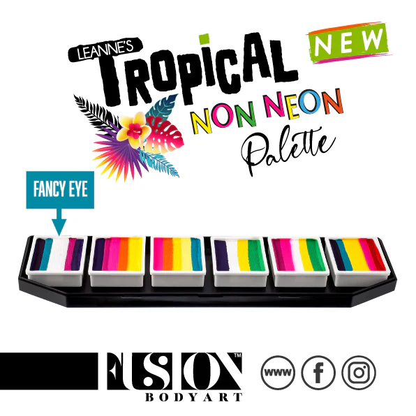 Fusion Face Painting Palette - Tropical Collection by Leanne Courtney (Non Neon) - Image 3