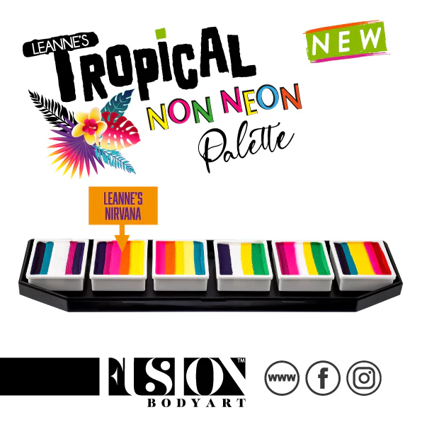 Fusion Face Painting Palette - Tropical Collection by Leanne Courtney (Non Neon) - Image 4