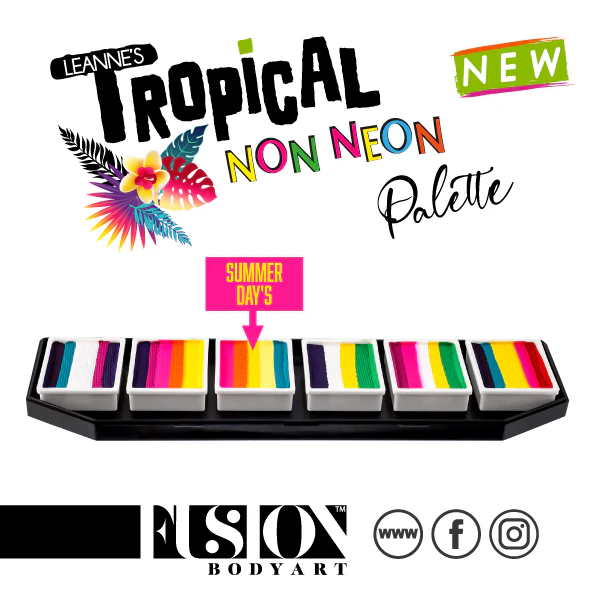 Fusion Face Painting Palette - Tropical Collection by Leanne Courtney (Non Neon) - Image 5