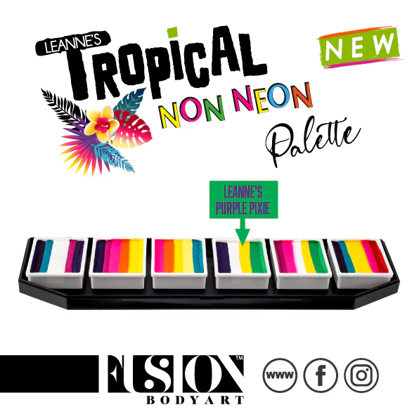 Fusion Face Painting Palette - Tropical Collection by Leanne Courtney (Non Neon) - Image 6