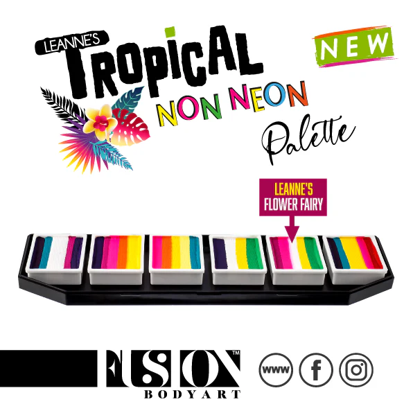 Fusion Face Painting Palette - Tropical Collection by Leanne Courtney (Non Neon) - Image 7