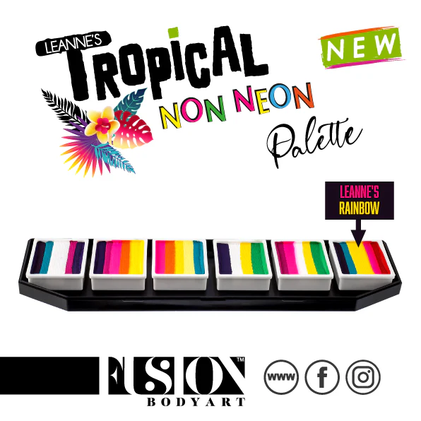 Fusion Face Painting Palette - Tropical Collection by Leanne Courtney (Non Neon) - Image 8