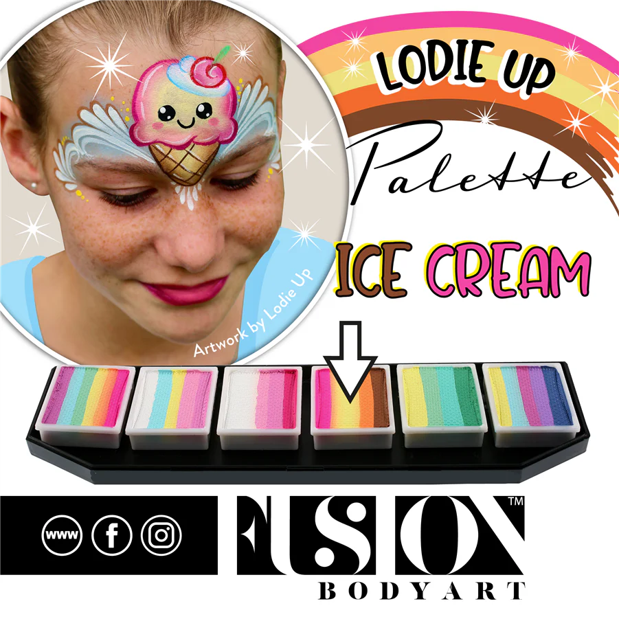 Fusion Body Art - Lodie Up face Painting Palette | Cute Pastel Rainbow - Image 6