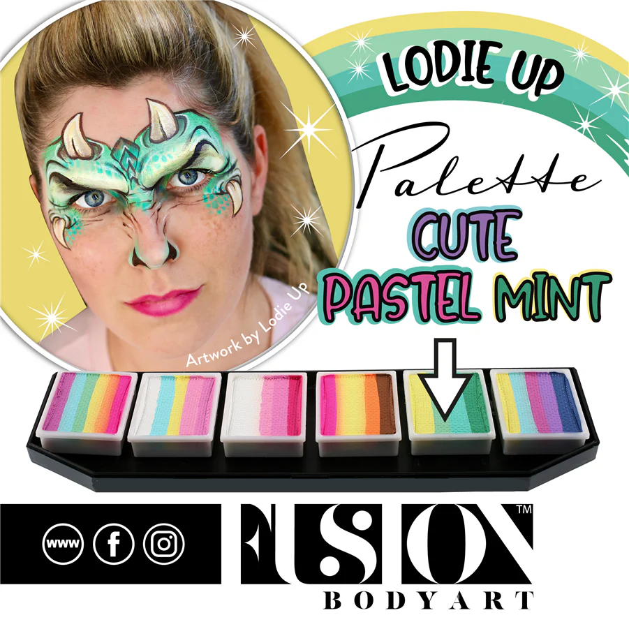 Fusion Body Art - Lodie Up face Painting Palette | Cute Pastel Rainbow - Image 7