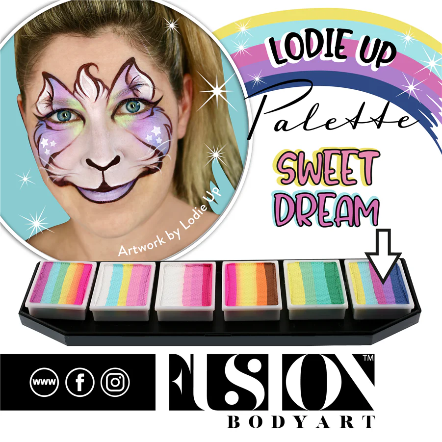 Fusion Body Art - Lodie Up face Painting Palette | Cute Pastel Rainbow - Image 8