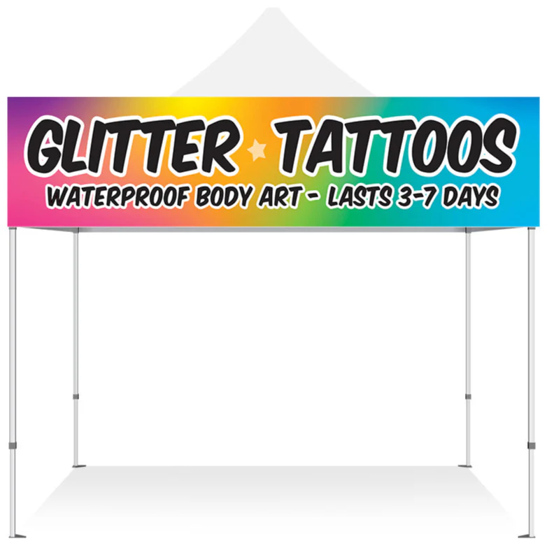 Glitter Tattoos Banner 2x10ft