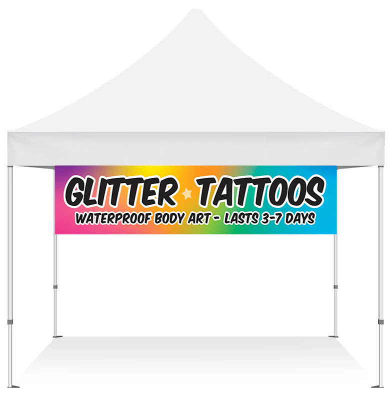 Glitter Tattoos Banner 2x10ft - Image 3