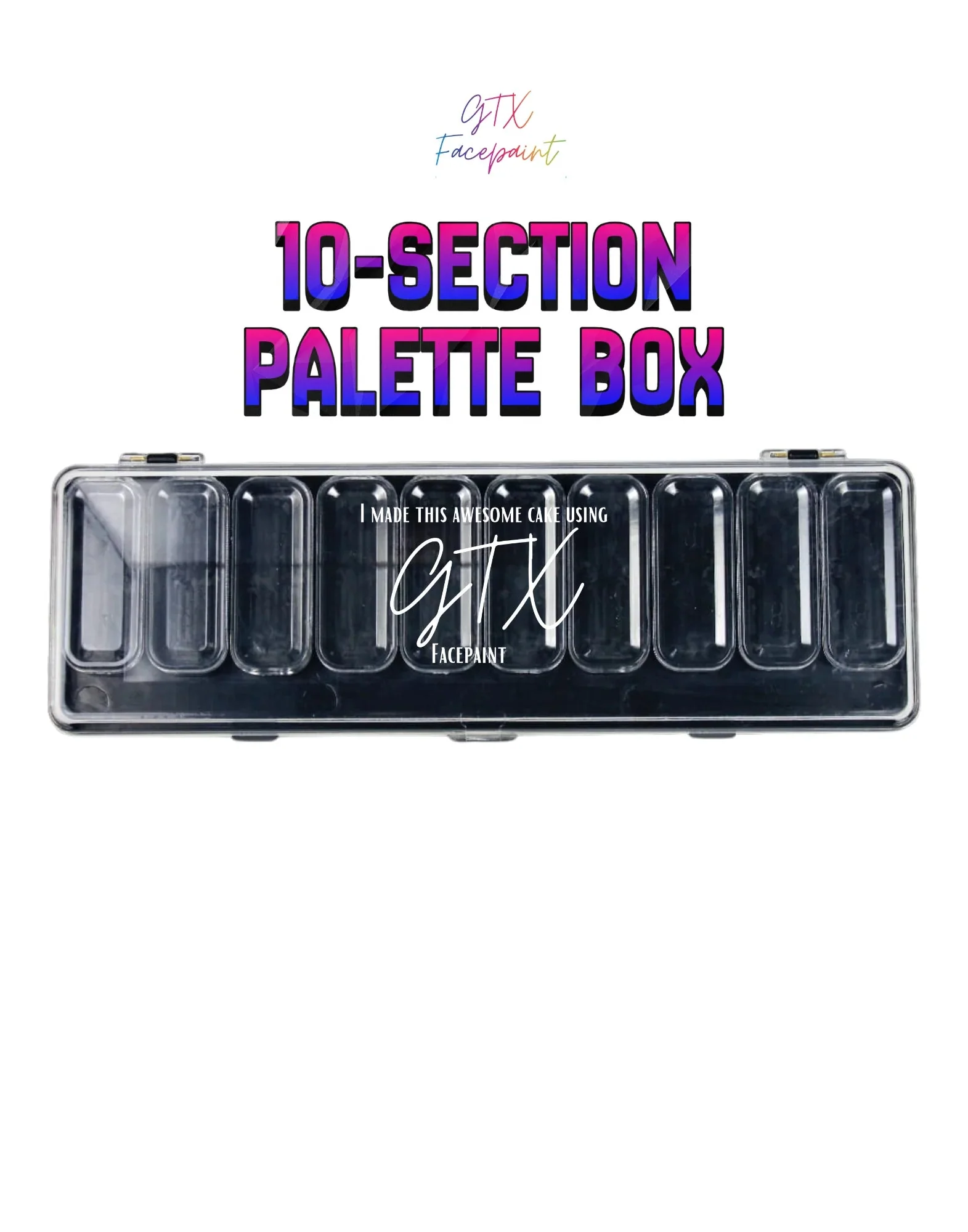 GTX Palette Box – 10 Section Face Paint Storage
