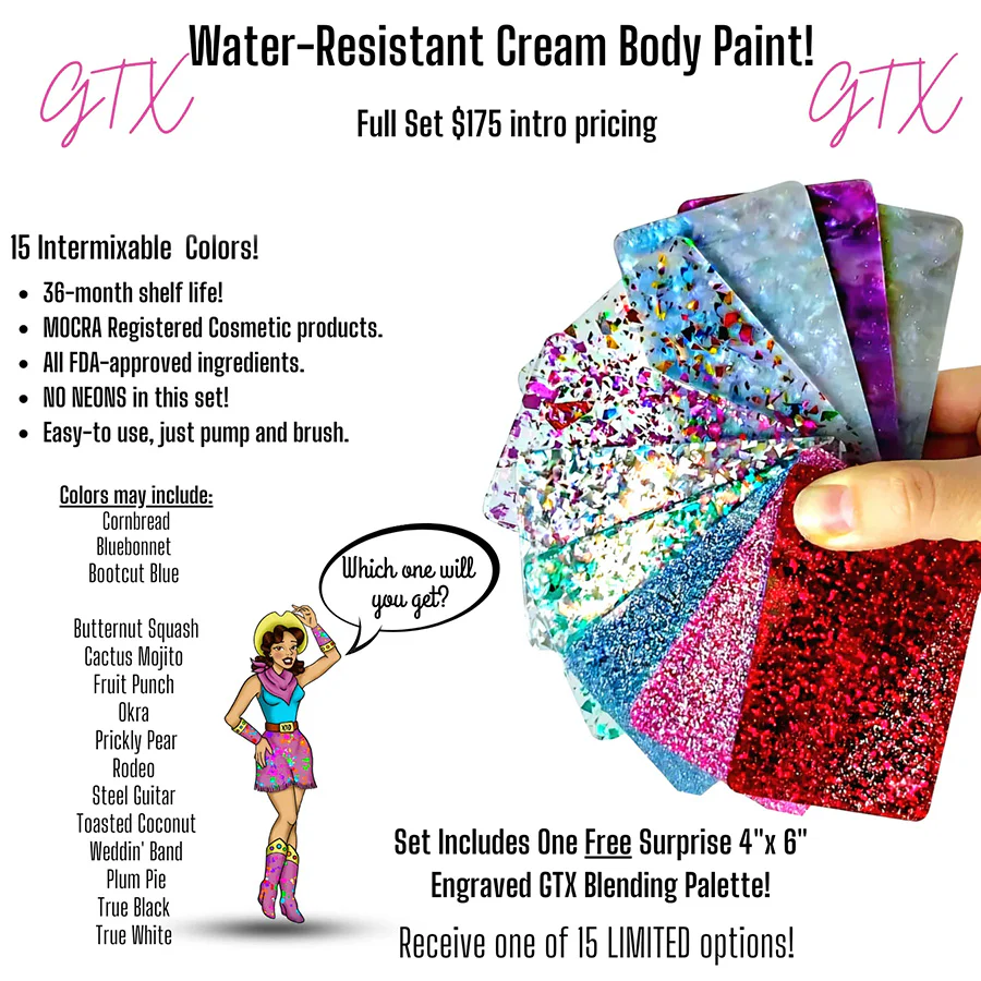 GTX Water-Resistant Cream Body Paint Kit 15 Standard Colors - Image 2