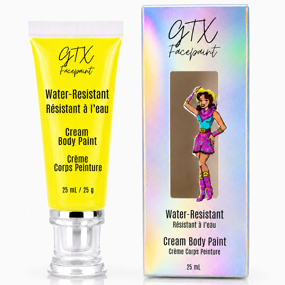 GTX Water-Resistant Cream Body Paint - Moon Yellow - Neon 25ml