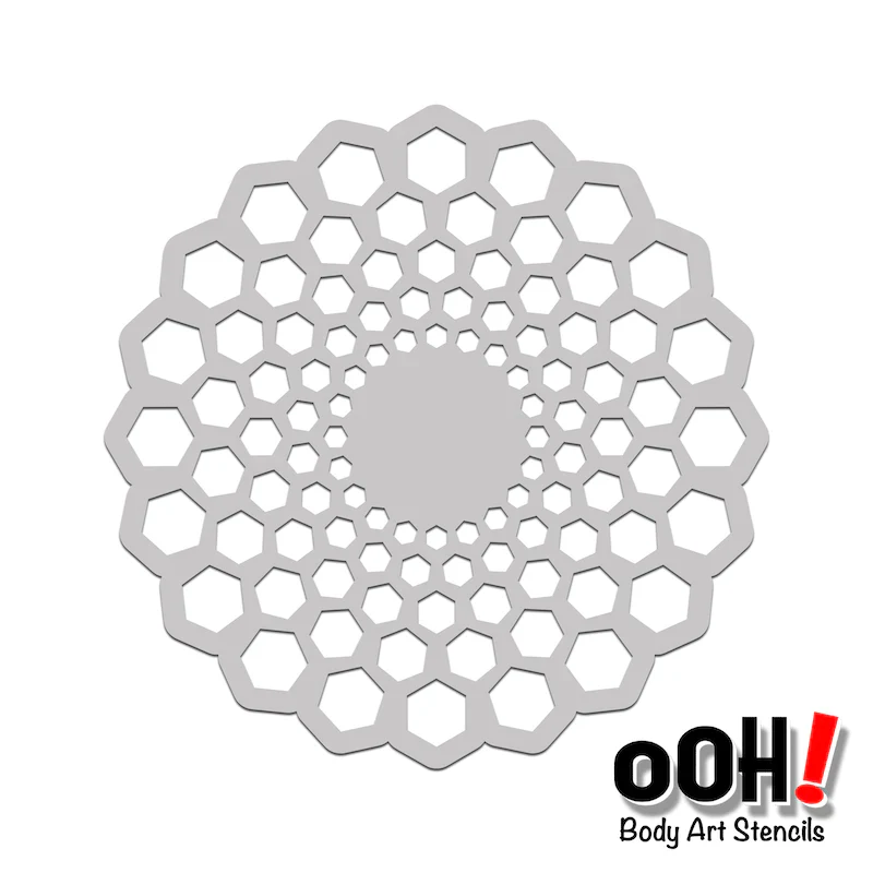 S09 Honeycomb Sphere Ooh! face Painting Stencil