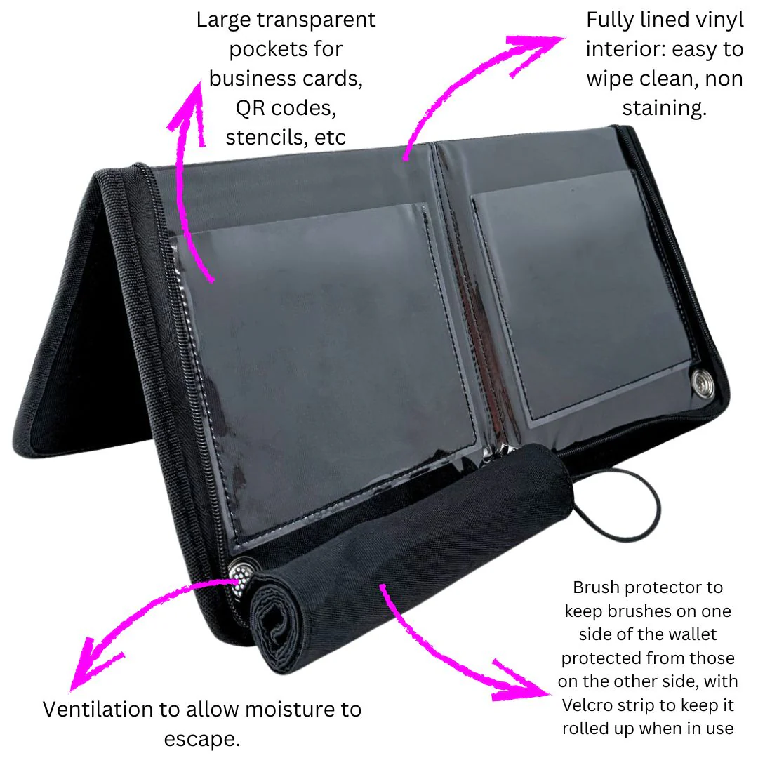 Jest Paint | Ultimate Face Painting Brush Wallet - All Black Version - Image 3