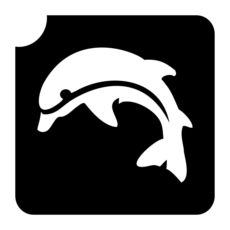 230 Dolphin Jump - Set of 5 - Art Factory Glitter Tattoo Stencil