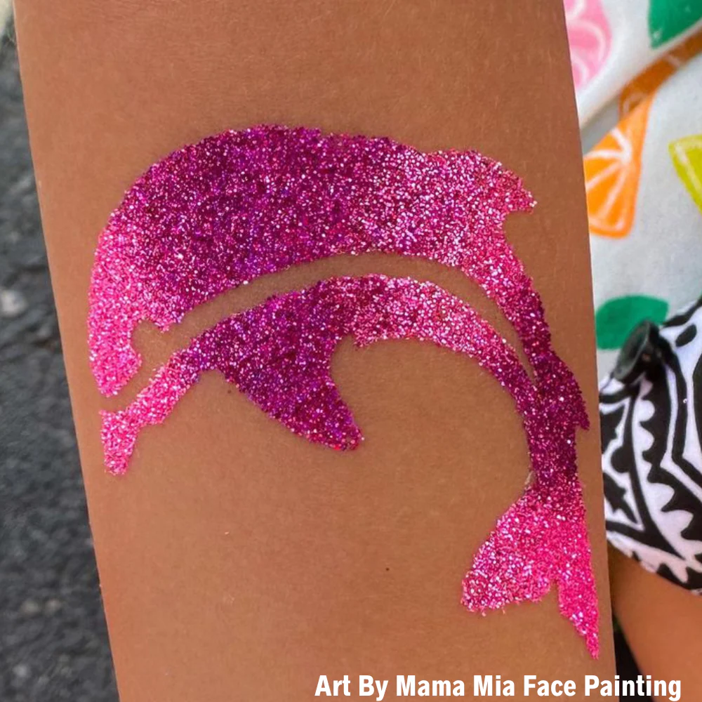 230 Dolphin Jump - Set of 5 - Art Factory Glitter Tattoo Stencil - Image 3