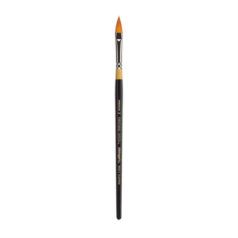 KingArt Face Painting Brush - Original Gold 9930 Series - Golden Talon Oval Floral Petal #2