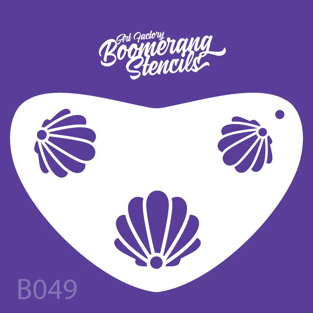 Mermaid Clamshell Boomerang Stencil by the Art Factory