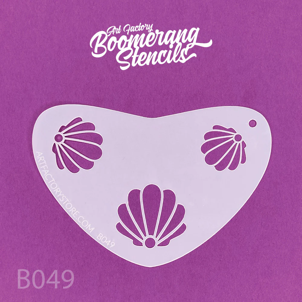 Mermaid Clamshell Boomerang Stencil by the Art Factory - Image 2