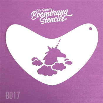 Unicorn In Clouds Boomerang Stencil by the Art Factory - Image 2