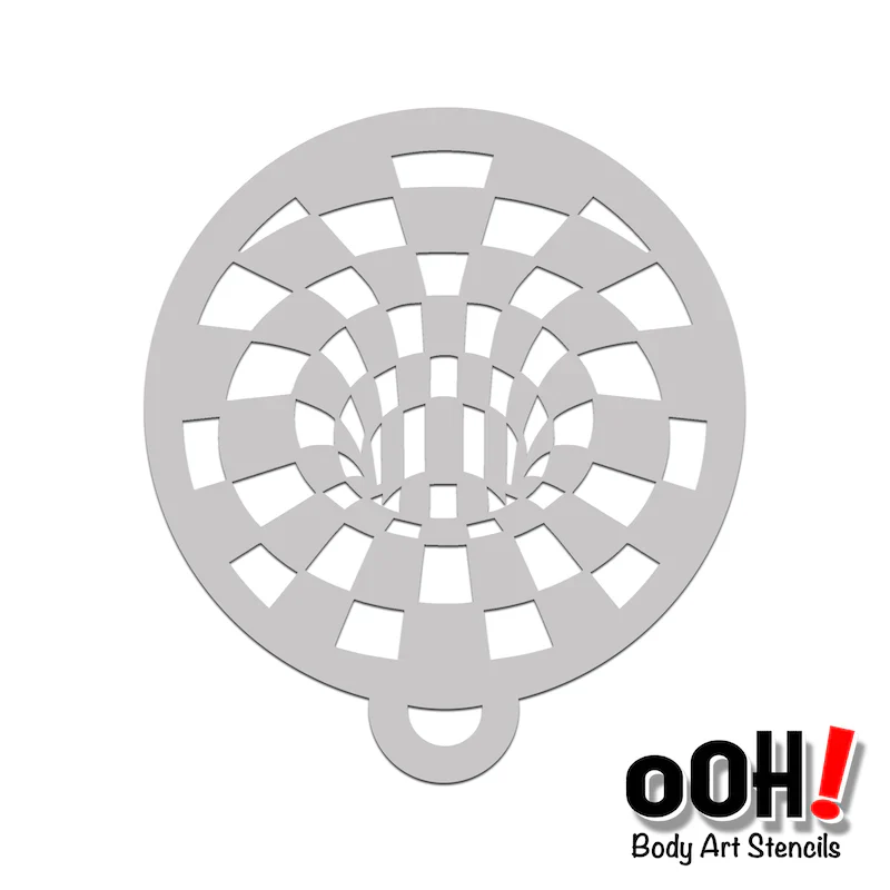 C08 Optical Illusion Blocks Ooh! face Painting Stencil