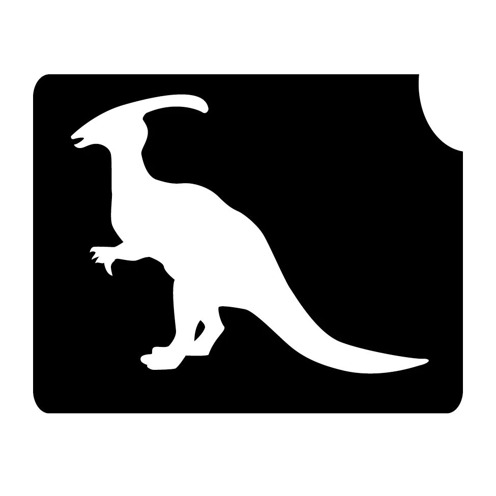139 Parasauroliphus Dinosaur - Set of 5 - Art Factory Glitter Tattoo Stencils