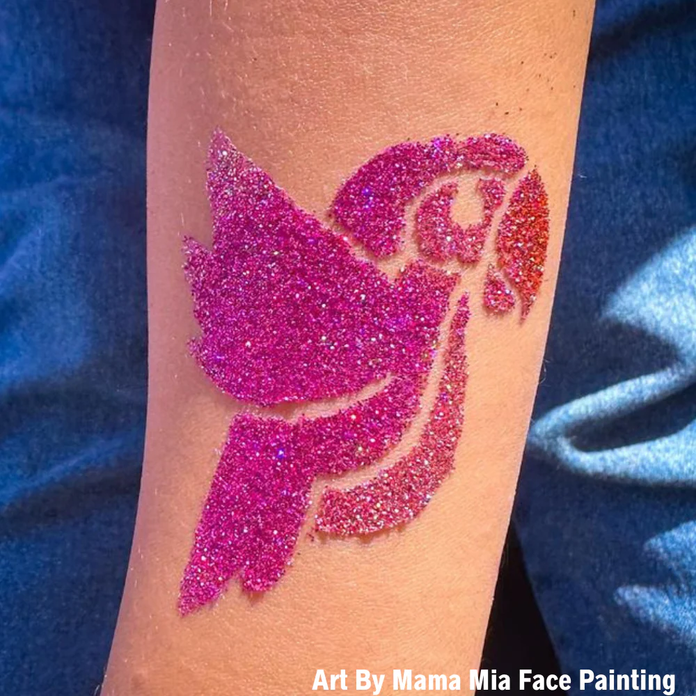 207 Parrot - Set of 5 - Art Factory Glitter Tattoo Stencil - Image 3