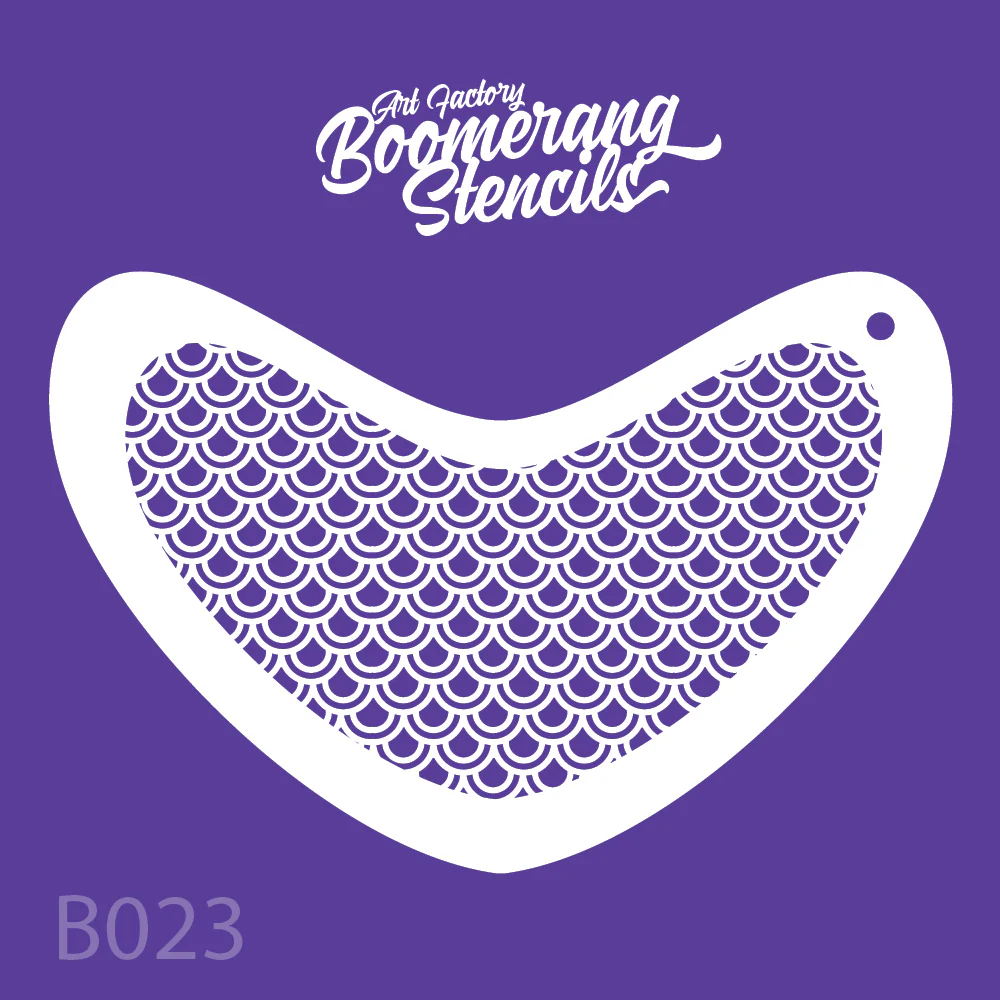 Peacock Scale Stencil Boomerang Stencil by the Art Factory