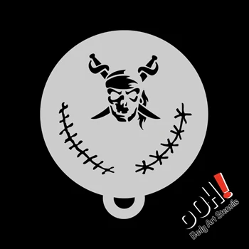 C28 Pirate Skull Flip Ooh! Face Painting Stencil - Image 2