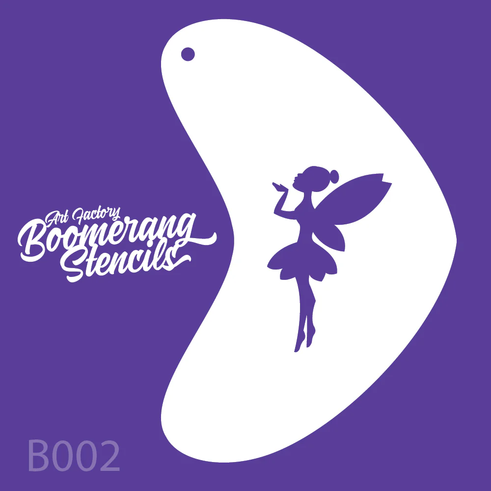 Pixie Kiss Stencil Boomerang Stencil by the Art Factory
