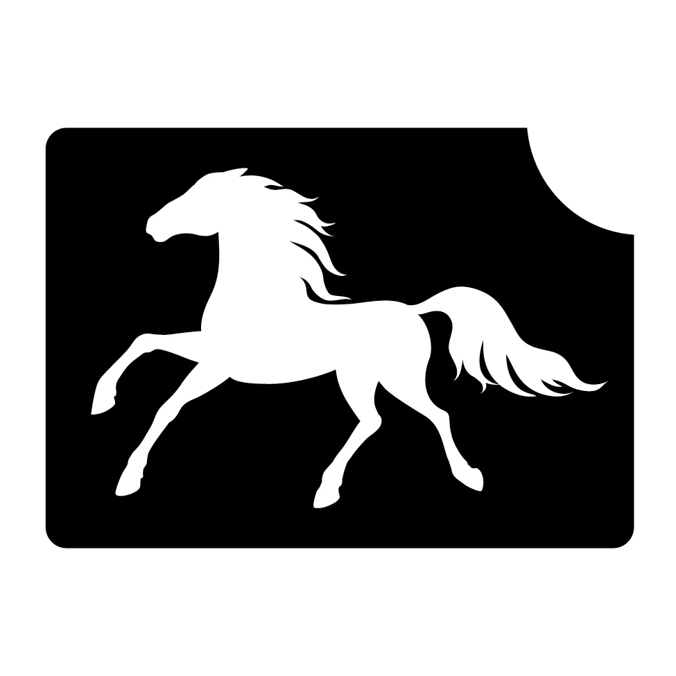 218 Horse Running - Set of 5 - Art Factory Glitter Tattoo Stencil