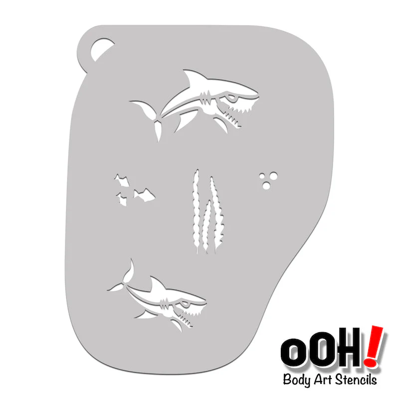 F07 Shark Attack Ooh! Face Painting Stencil