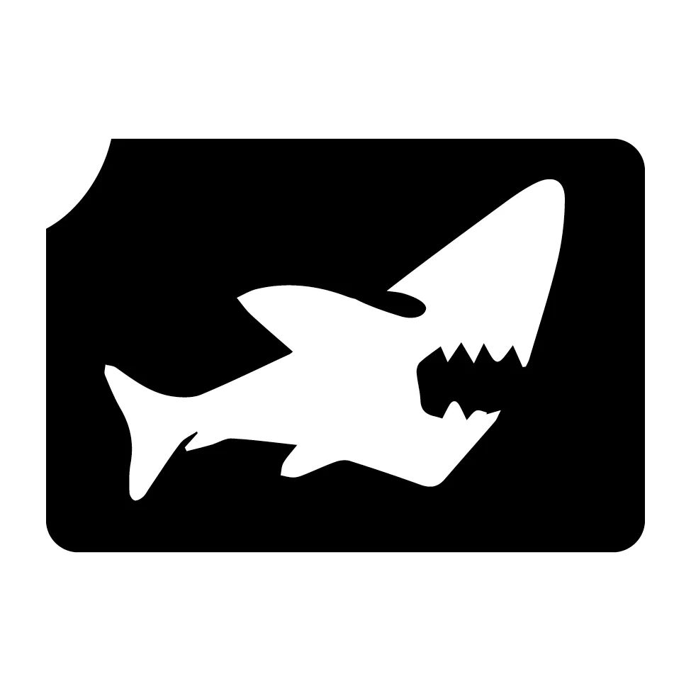 224 Silly Shark - Set of 5 - Art Factory Glitter Tattoo Stencil