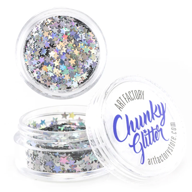 Chunky Glitter - Silver Stars