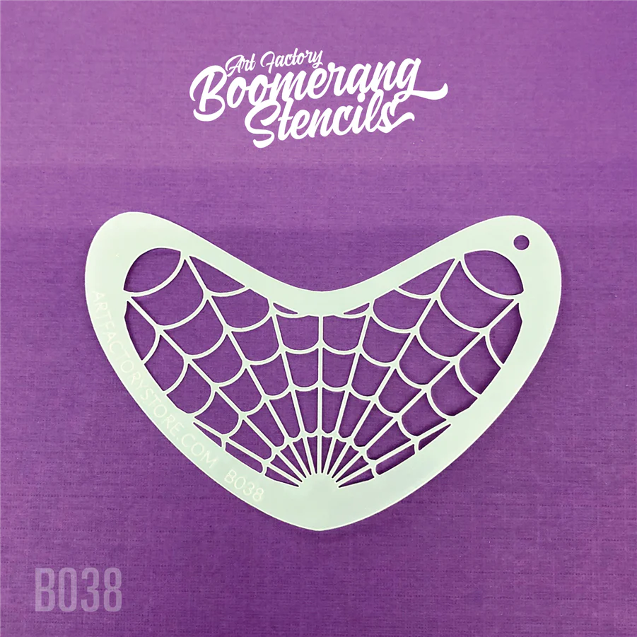 Spider Web Boomerang Stencil by the Art Factory - Image 2