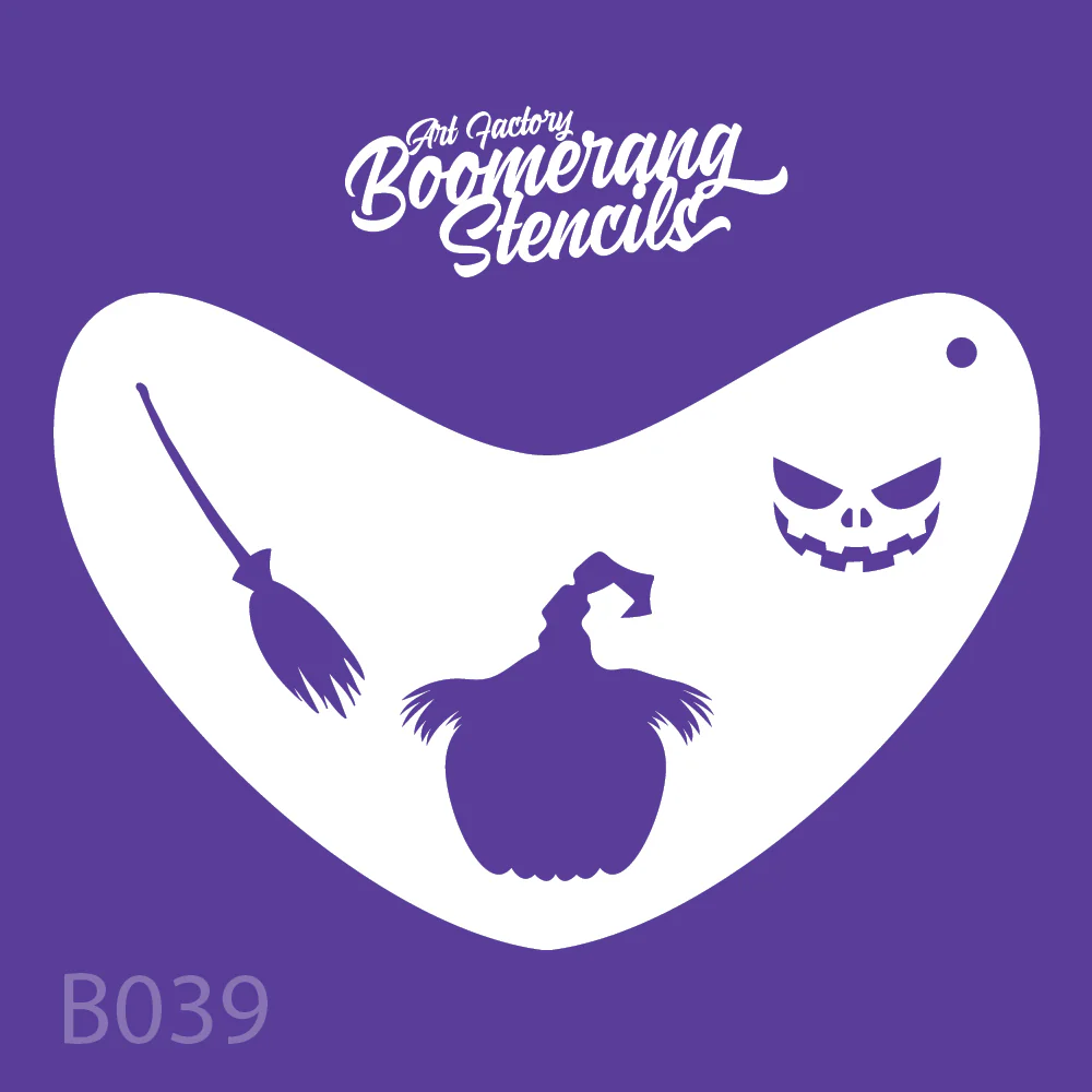 Spooky Pumpkin Boomerang Stencil by the Art Factory
