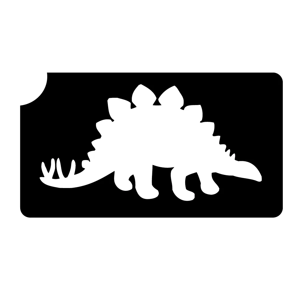 136 Stegosaurus Dinosaur - Set of 5 - Art Factory Glitter Tattoo Stencils