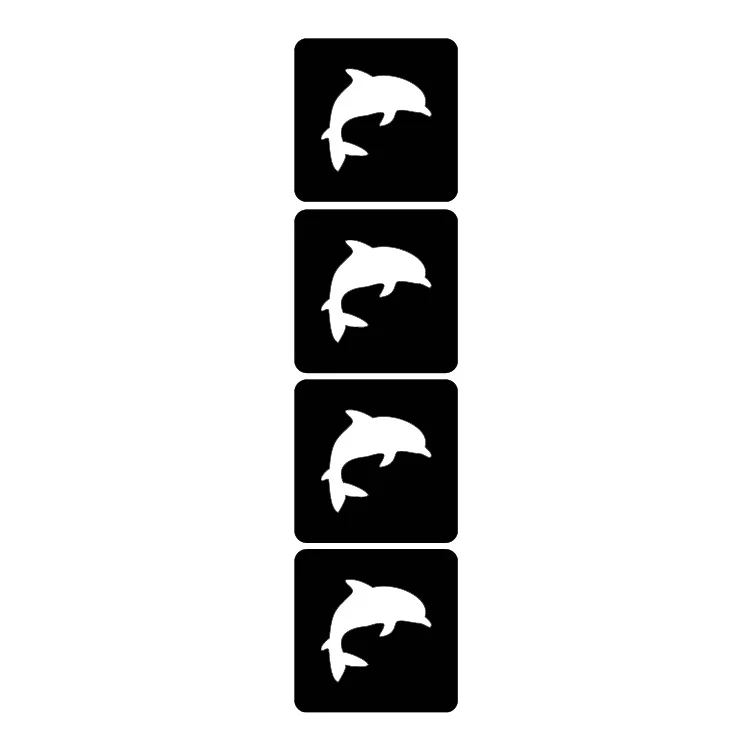 68 Dolphins - Set of 5 - Art Factory Glitter Tattoo Stencil