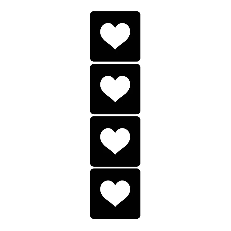 62 Tiny Hearts - Set of 5 - Art Factory Glitter Tattoo Stencil