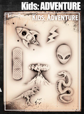 Wiser's Adventure Airbrush Tattoo Pro Stencil Kids Series
