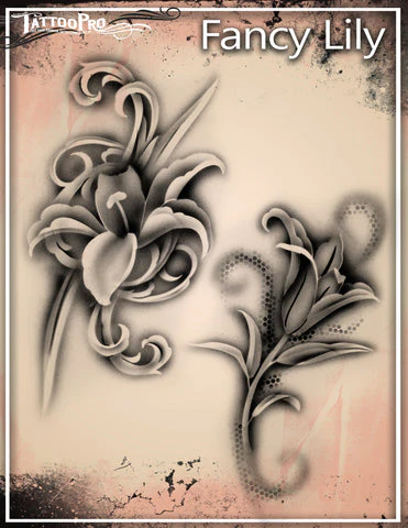 Wiser's fancy Lily Airbrush Tattoo Pro Stencil Series 2 - Image 2