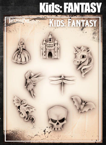 Wiser's fantasy Airbrush Tattoo Pro Stencil Kids Series