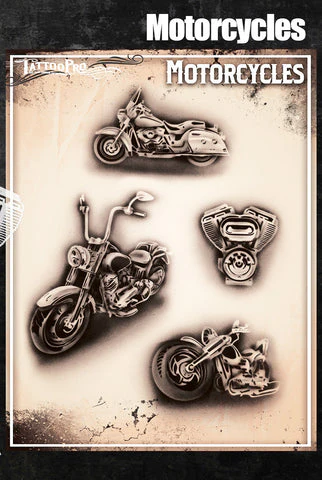 Wiser's Motorcycles Airbrush Tattoo Pro Stencil Series 4 - Image 2