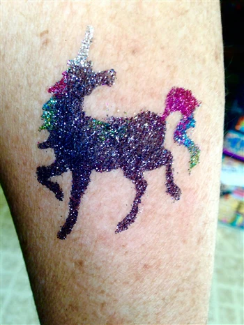211 Unicorn - Set of 5 - Art Factory Glitter Tattoo Stencil - Image 2