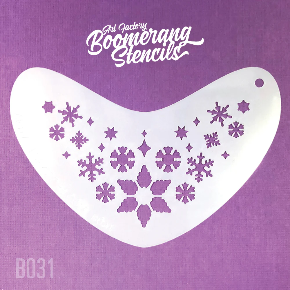 Whimsey Snowflakes Boomerang Stencil by the Art factory