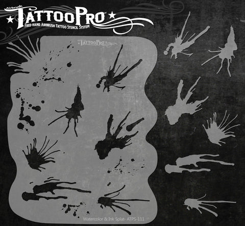 Wiser's Watercolor & Ink Splat Tattoo Pro Stencil Series 1 - Image 2